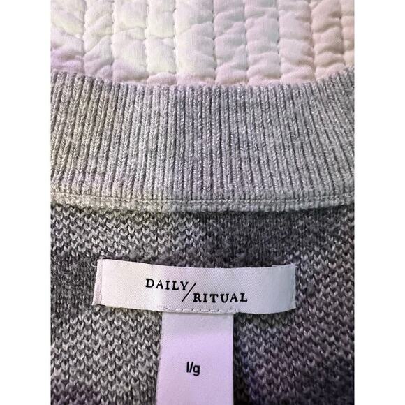 Daily Ritual Sweater/ Leopard Print Sweater Large - Picture 2 of 5